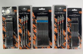 Five packs of as new Steambow AR Series Pistol Crossbow Arrows - 6 Heavy Hunting, 10 Heavy Target an