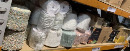 Assortment of Cottons, Elastics and Cord Reels Related items (One Shelf)