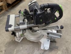 Pre-owned Festool Cordless Sliding Compound Mitre Saw KAPEX KSC 60, cosmetic damage, no battery.