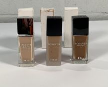 Three as new DIOR Forever Skin Glow Foundation testers 1 x 1, 1 x 3.5N, 1 x 5N. 3 x 30ml.