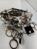 A quantity of Costume Jewellery and seven Watches.