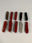 Ten pre-owned Victorinox Swiss Army penknives (over 18s only).