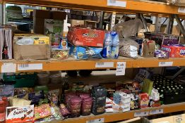 Assorted Food Items To Include Confectionary, Fizzy Drinks And Related Items. (Two Shelves)
