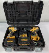 Two pre-owned Dewalt Drills- Combi Drill DCD778/Impact Driver DCF787 - 18v Lithium Ion 3.0Ah XR Brus