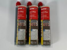 A box of twelve Fischer FIS V Plus 360S Injection Mortar Resin, 300ml. As new (EXP: 02/26)