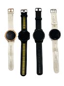 Four pre-owned Garmin Smartwatches (Untested, sold as seen).