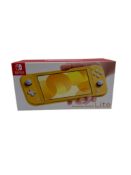 As new Nintendo Switch Lite in Yellow (M/N: HDH-S-YAZAA JPN EAN: 4902370542936).