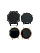 Four pre-owned Garmin Smartwatches (Untested, sold as seen).