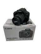Pre-owned Canon EOS 4000D DSLR Camera with EF-S 18-55mm f/3.5-5.6 III (Box & Battery included).