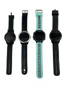 Four pre-owned Garmin Smartwatches (Untested, sold as seen).