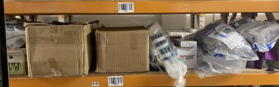 A shelve of assorted braces, supports and more.