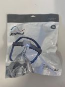 An as New ResMed Quattro Air Full Face Mask, Size: Small, SML-EUR1 (REF: 62705, EAN: 619498627059).