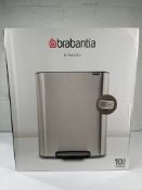 An as new Brabantia Bo pedal bin 2 x 30 litre - platinum.