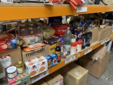 Quantity of assortment of in date food and drinks (One Shelve).