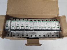 Two boxes of as new Schneider Electric Acti 9 IC60H miniature circuit breakers, 1P 25A C (12 per box