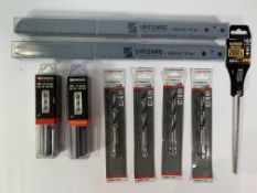 Nine as new tool related items to include Dewalt, Bosch, Facom 5-pack and Spitznas 10-pack drill bit