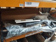 A quantity of musical and audio products to include piano stands, a damaged fender guitar and more (