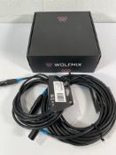 Wolfmix W1 DMX Controller and two Devine 3-pin XLR DMX Cables (DMX50/10 and 50/3) - New.