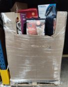 A pallet of customer returns and end of line stock from a well known supermarket chain.