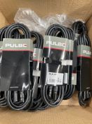 Twenty as new Pulse PLS00412 5 Pin, 2 Pair DMX Leads, Male to Female - Black - 3m.