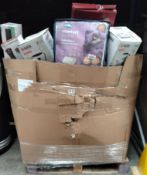 A pallet of customer returns and end of line stock from a well known supermarket chain.