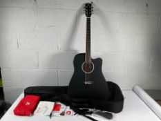 A pre-owned Vangoa VGE-1 acoustic/electric guitar in black.