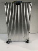 Pre-owned Rimowa Aluminium wheeled suitcase.
