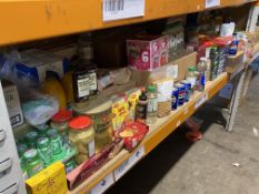 Quantity of assortment of in date food and drinks (One Shelve).