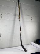 Warrior Alpha LX2 Pro hockey stick with Fife Flyer logo and Troy Lajeunesse name (flex 75) (left han
