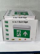 Four as new Channel E/5IN1/LI LED exit signs - self test.