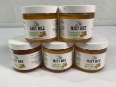 Five JUST BEE sealed immunity pure honeys, lemon and ginger,260g. (expiry 28/11/25)