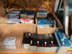 Assorted as new batteries to include Energizer Industrial, Genesis NP7-12 and PowerSonic PS-1270-F1