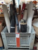 A stillage of miscellaneous reels and related items. (Stillage not included).