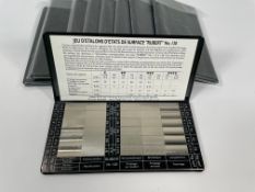 Nine gauge block sets for surface roughness (French language).