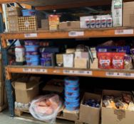 Assorted food items to include confectionary, fizzy drinks, snacks, biscuits and related (please not