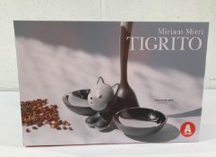 An as new Alessi Miriam Mirri Tigrito black cat bowl.