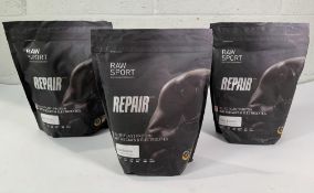 Three Raw Sport Health and Performance Repair Elite plant protein powder with BCAAs and electrolytes