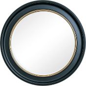 Melody Maison Large Round Black & Gold Wall Mirrors - 80cm x 80cm, Opened Box. (Stock Image)
