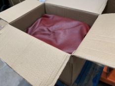 Red leather hide upholstery, approximately 2.5 x 2.5 meters. Ideal for custom/craftwork.