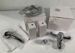 Two Eco Bath Shower Mixer Tap Kits, Chrome. Slight wear to packaging, boxed (EBA82).
