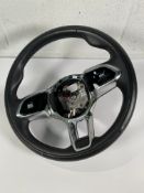 Jaguar I-PACE Mk1 3 Spoke Leather Multifunctional Black Steering Wheel (T4K20709PVJ).