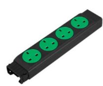 Twenty four Electrak 4 Gang Rotatable Socket Modules - Clean Earth Green (IAC504R) (stock image).