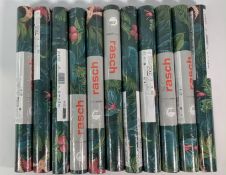 Eleven Rasch Wallpaper Rolls (214727) Tropical Rainforest Design, Sealed As New.