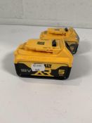 Two preowned 2024 Dewalt XR 18v 5ah Lithium Ion batteries.