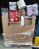 A pallet of customer returns and end of line stock from a well known supermarket chain.