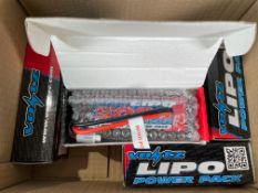Seven as new Voltz 5000mAh 3S 11.1v 50C hardcase LiPo stick pack batteries.