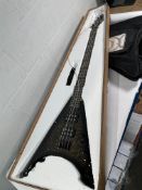 A pre-owned Harlem V bass guitar by Gear4music, black (sold as seen).
