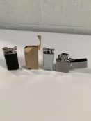 Four pre-owned lighters to include Kiribi and Zippo (Over 18s only).
