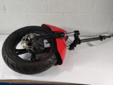 A pre-owned Peugeot Kisbee 50 front end assembly (sold as seen).