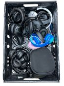Assorted pre-owned over-ear headphones.